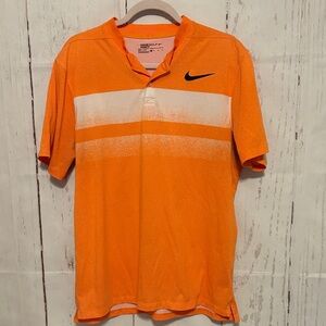 Nike Golf, Modern Fit Dri Fit, Blade Collar Men's Orange Polo with White Accents